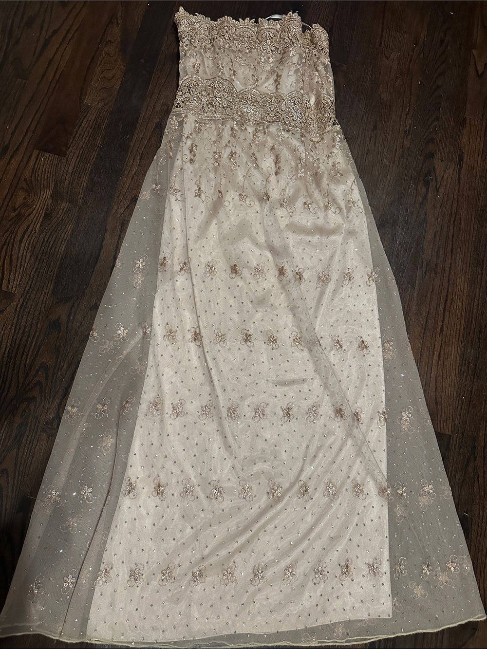VINTAGE JESSICA MCINTOCK BRIDAL METALLIC GOWN